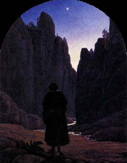 Carl Gustav Carus Pilgrim in a Rocky Valley Sweden oil painting art